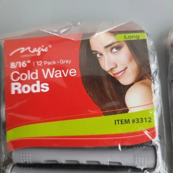 Set Of 3 Magic Collection Packs Cold Wave Rods 3/8" Long Gray New SEALED 36 Pcs - Picture 3 of 6